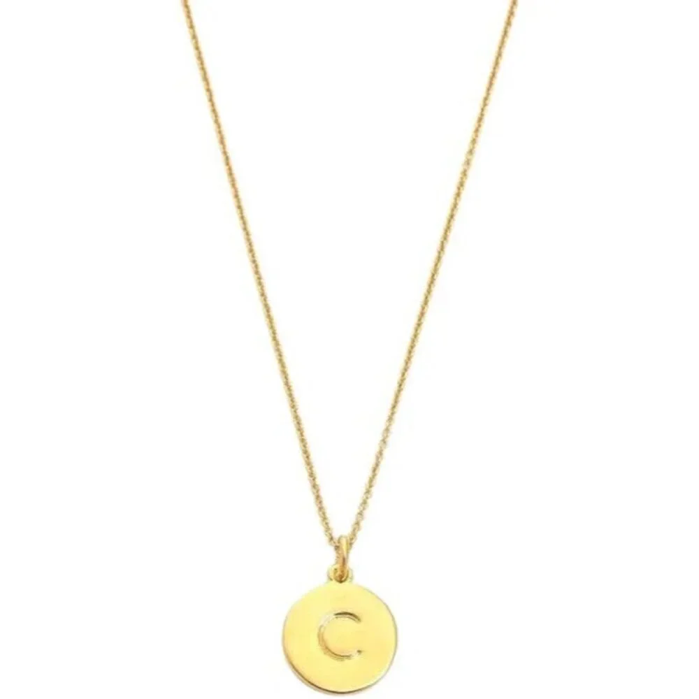 Kate Spade New York Initial Pendant Necklace C Gold